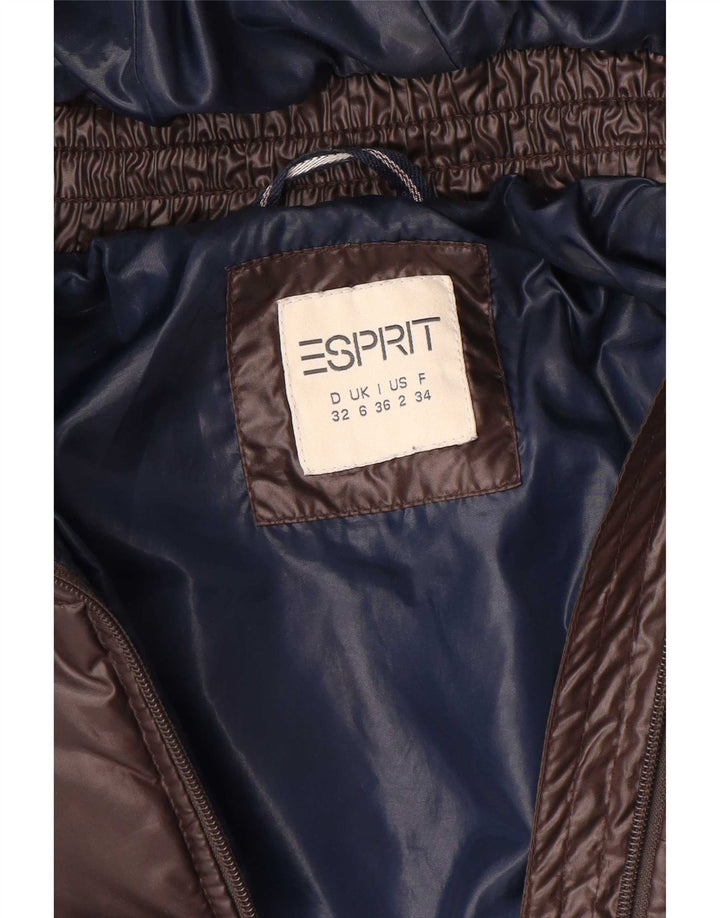 Esprit Womens Hooded Padded Jacket UK 6 XS Brown