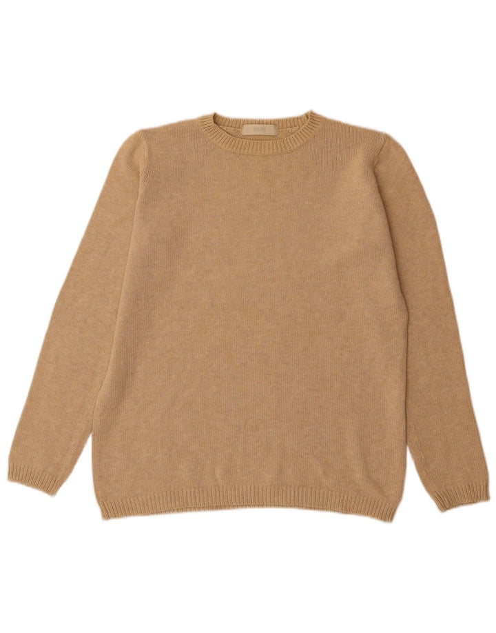 Marks & Spencer Womens Oversized Boat Neck Jumper Sweater UK 10 Small Beige