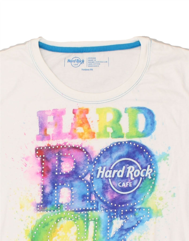 HARD ROCK CAFE Womens New York Graphic T-Shirt Top UK 12 Medium White Vintage Hard Rock Cafe and Second-Hand Hard Rock Cafe from Messina Hembry 