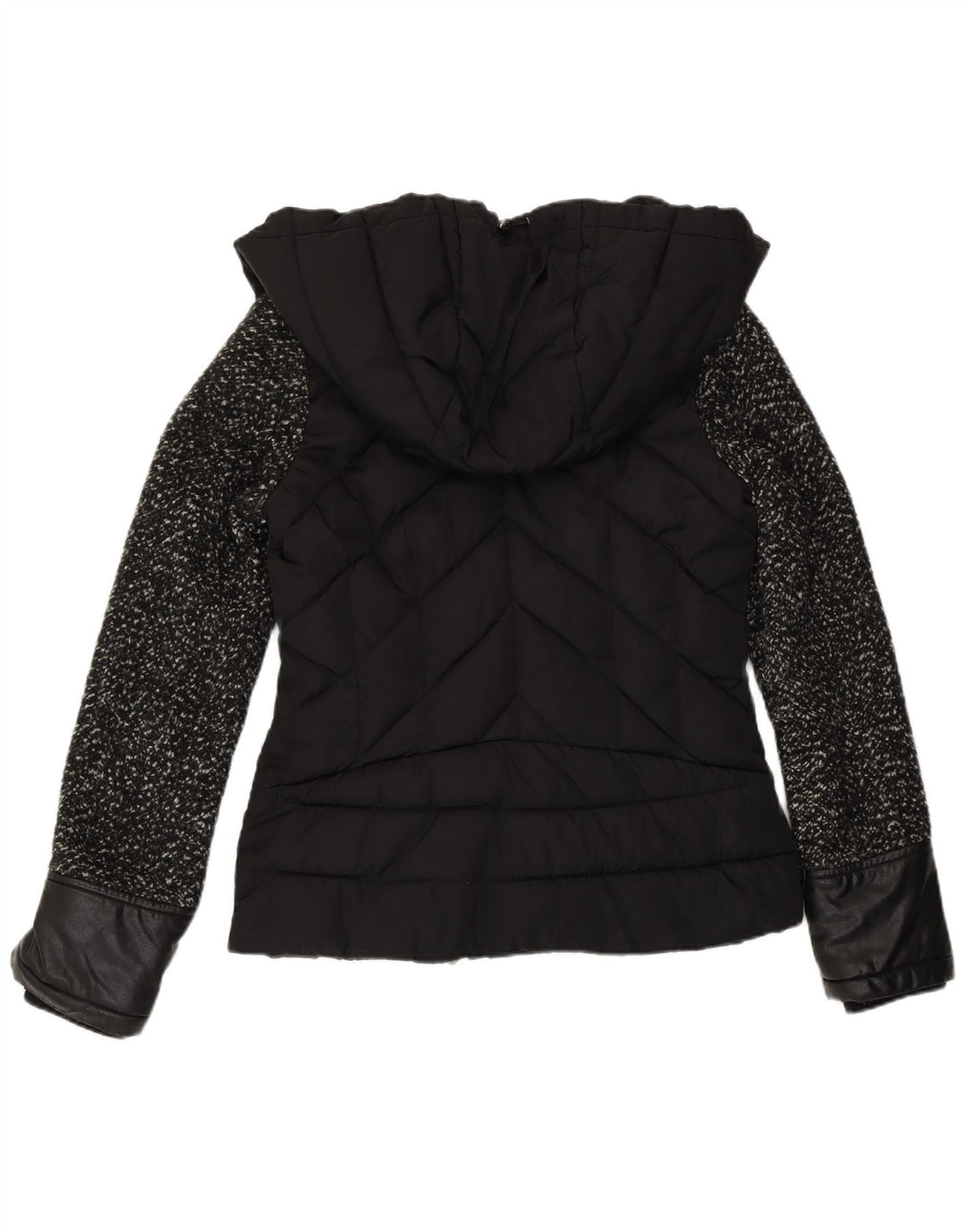 Pinko Womens Hooded Padded Jacket UK 10 Small Black Polyester