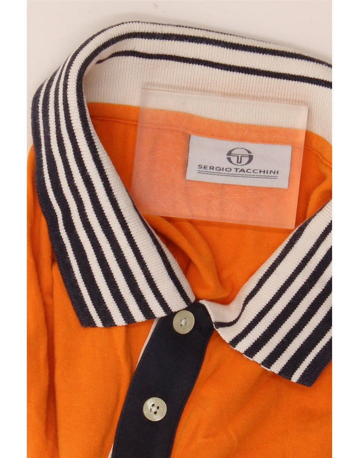 Sergio Tacchini Mens Polo Shirt Medium Orange