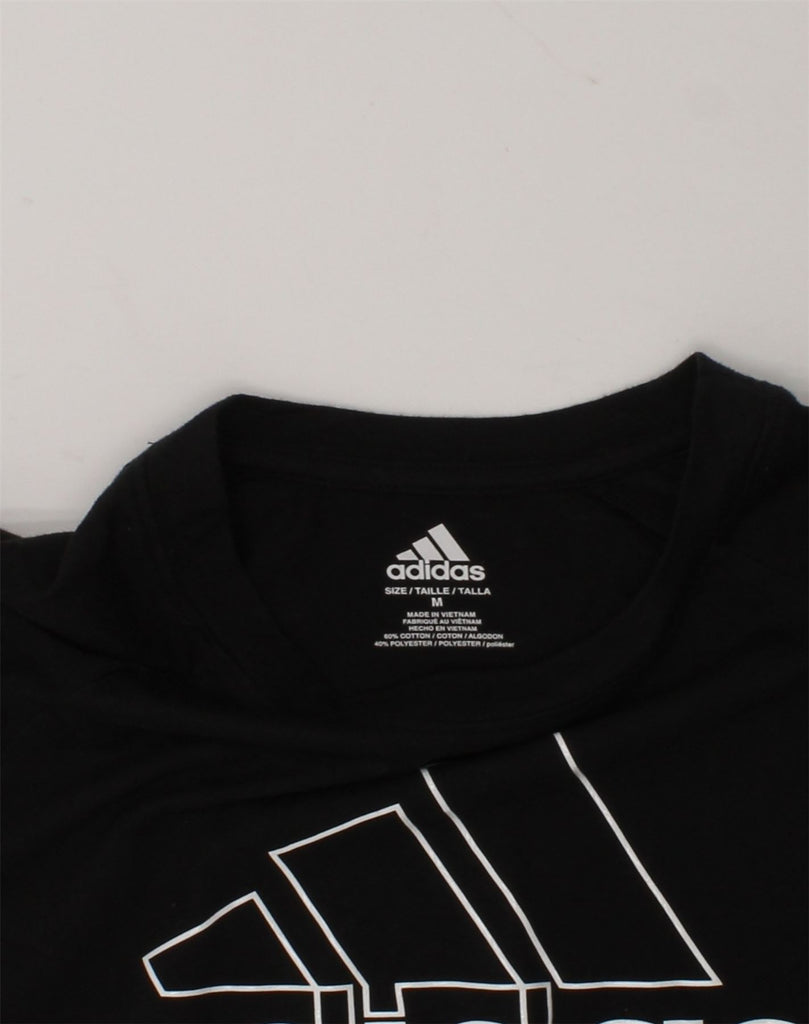 ADIDAS Boys Graphic T-Shirt Top 8-9 Years Medium Black Cotton | Vintage Adidas | Thrift | Second-Hand Adidas | Used Clothing | Messina Hembry 