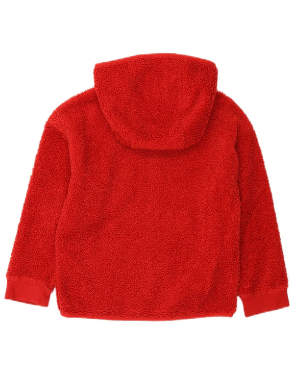 Nike Girls Fleece Zip Hoodie Sweater 7-8 Years XS Red Polyester
