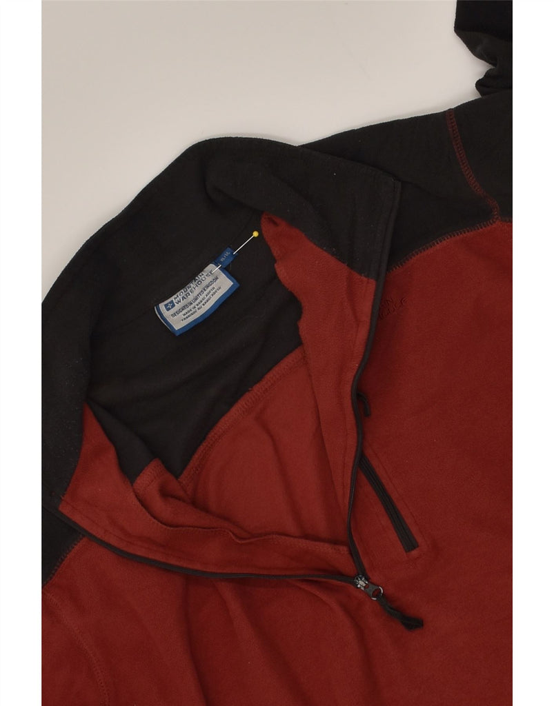 MOUNTAIN WAREHOUSE Mens Zip Neck Fleece Jumper Large Burgundy Colourblock | Vintage Mountain Warehouse | Thrift | Second-Hand Mountain Warehouse | Used Clothing | Messina Hembry 