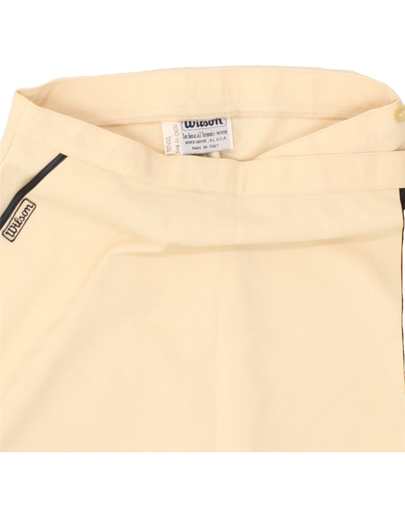 WILSON Womens Tennis Skirt W26 Small  Beige Polyester | Vintage Wilson | Thrift | Second-Hand Wilson | Used Clothing | Messina Hembry 