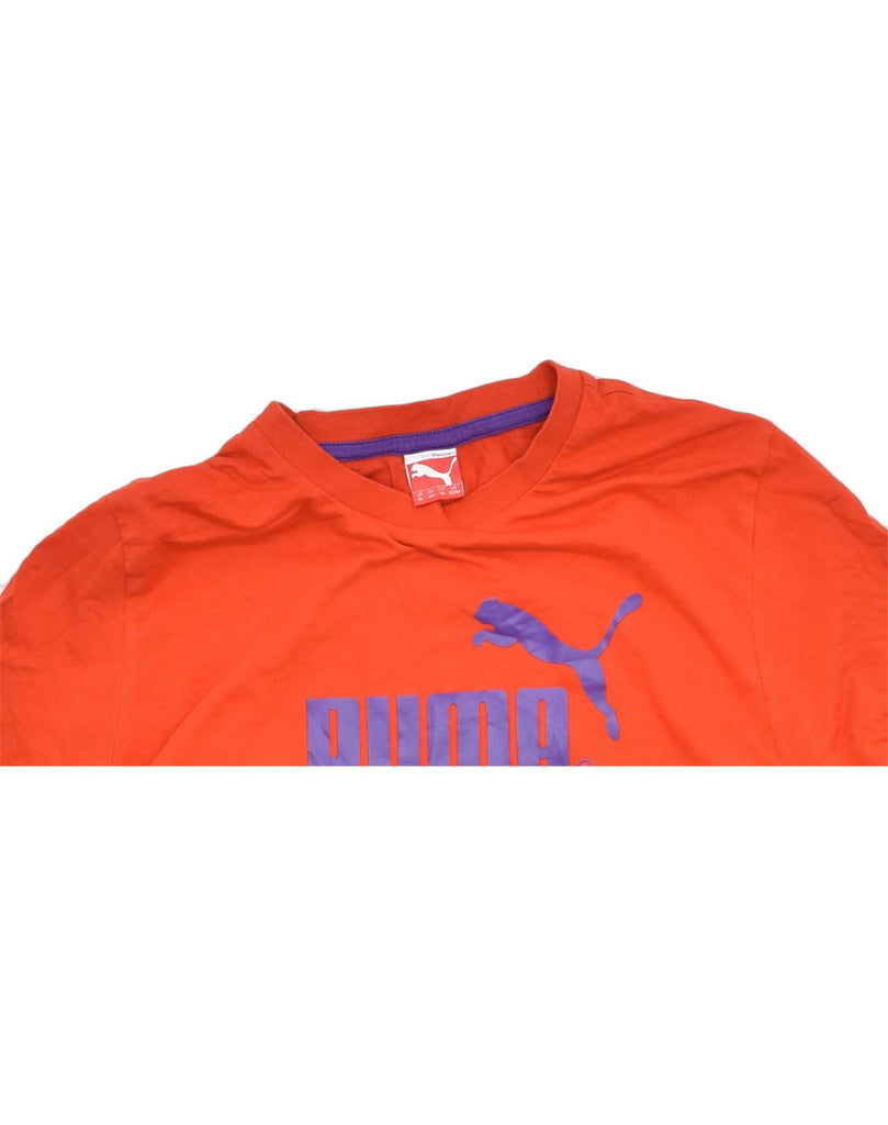 PUMA Boys Graphic T-Shirt Top 13-14 Years  Orange Cotton | Vintage | Thrift | Second-Hand | Used Clothing | Messina Hembry 