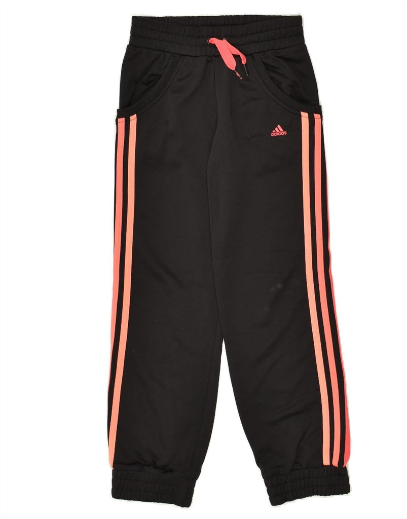 ADIDAS Girls Tracksuit Trousers Joggers 9-10 Years Black Polyester | Vintage Adidas | Thrift | Second-Hand Adidas | Used Clothing | Messina Hembry 