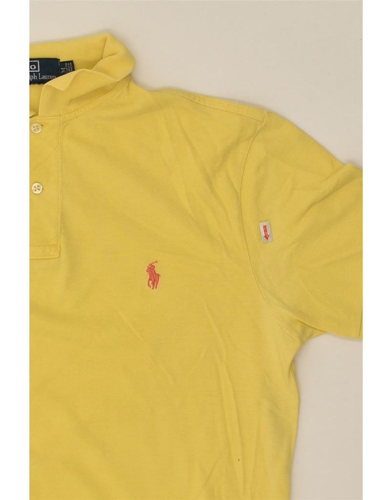 POLO RALPH LAUREN Mens Polo Shirt Medium Yellow Cotton | Vintage Polo Ralph Lauren | Thrift | Second-Hand Polo Ralph Lauren | Used Clothing | Messina Hembry 