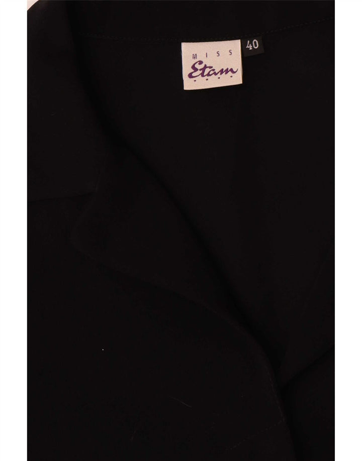 Vintage Womens Overcoat EU 40 Medium Black Polyester
