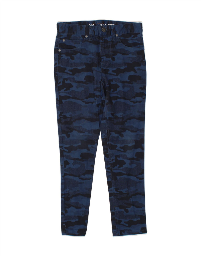NAUTICA Boys Skinny Casual Trousers 7-8 Years W24 L23  Blue Camouflage Vintage Nautica and Second-Hand Nautica from Messina Hembry 
