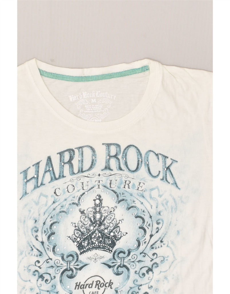 HARD ROCK CAFE Womens Rome Graphic T-Shirt Top UK 12 Medium White Cotton | Vintage Hard Rock Cafe | Thrift | Second-Hand Hard Rock Cafe | Used Clothing | Messina Hembry 