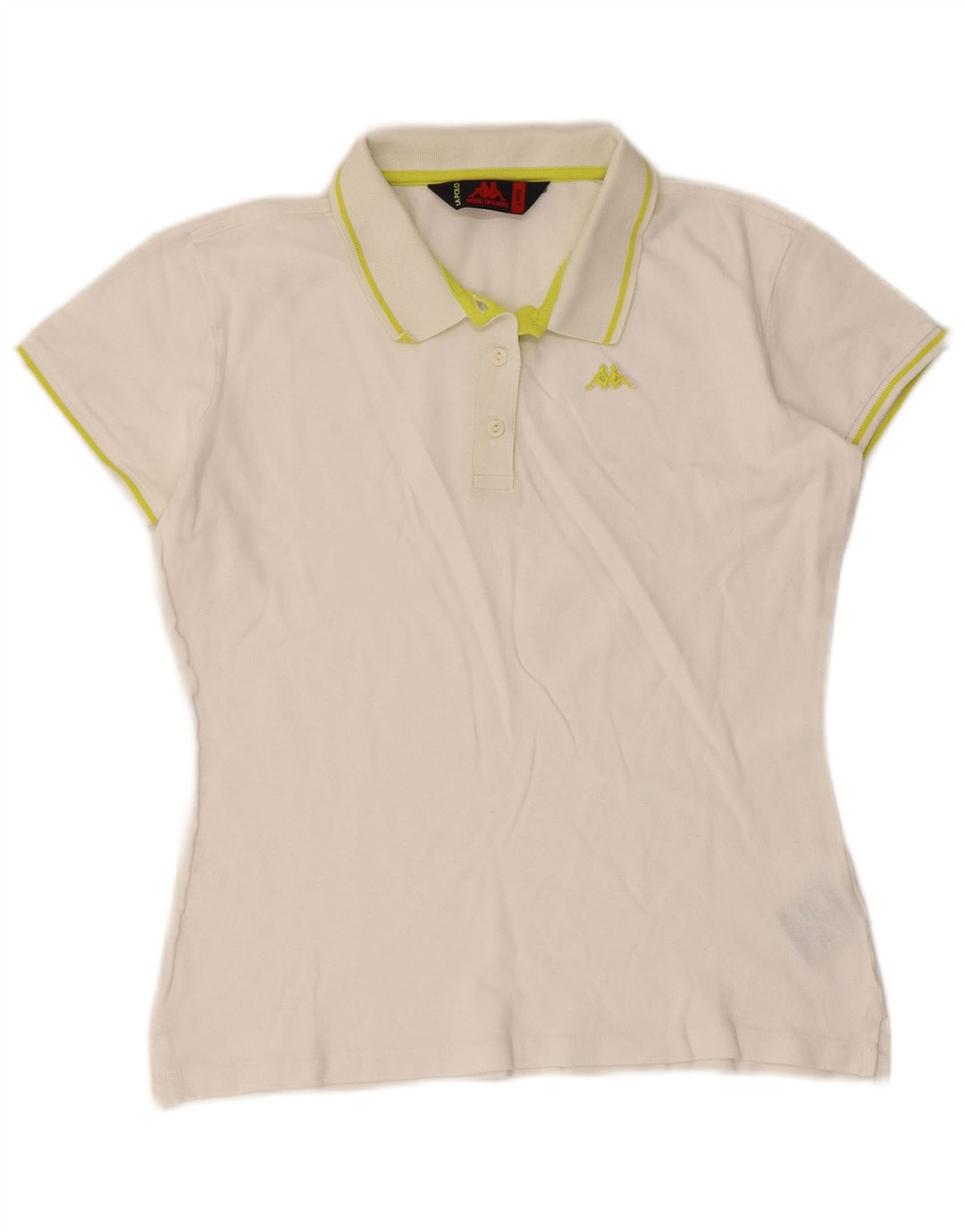 Kappa Womens Polo Shirt UK 14 Large White Cotton