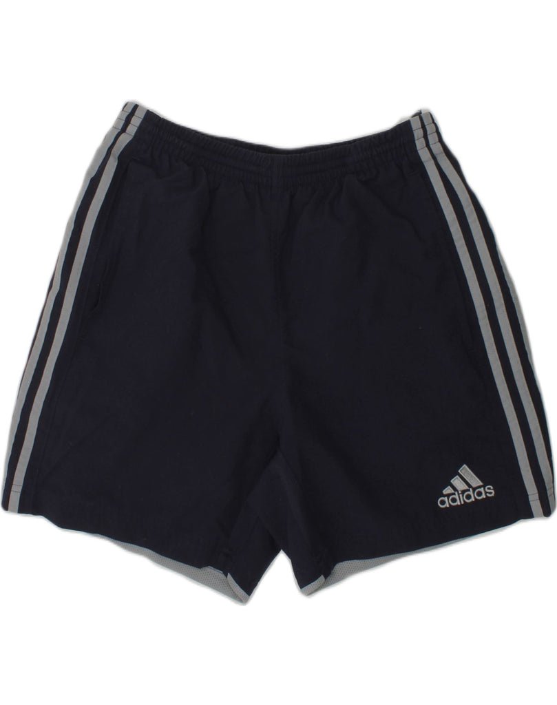 ADIDAS Boys Sport Shorts 13-14 Years Navy Blue Colourblock Polyester | Vintage Adidas | Thrift | Second-Hand Adidas | Used Clothing | Messina Hembry 