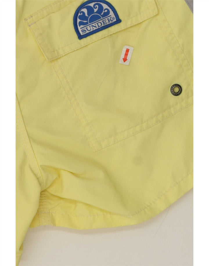Sundek Mens Swimming Shorts Small Yellow Nylon