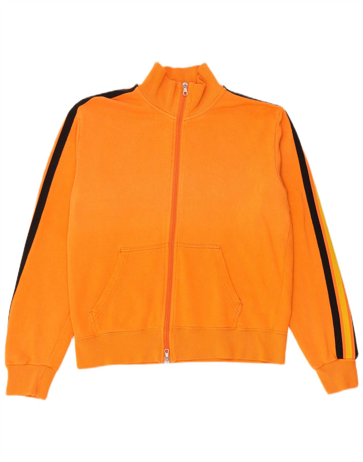 Lee Womens Graphic Tracksuit Top Jacket UK 14 Medium Orange Colourblock