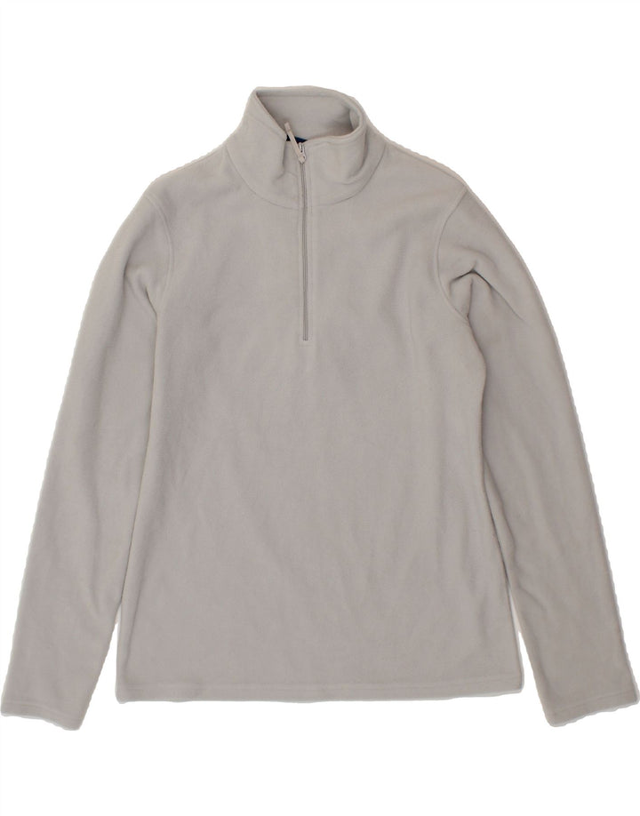 MOUNTAIN WAREHOUSE Womens Zip Neck Fleece Jumper UK 14 Medium Grey Vintage Mountain Warehouse and Second-Hand Mountain Warehouse from Messina Hembry 