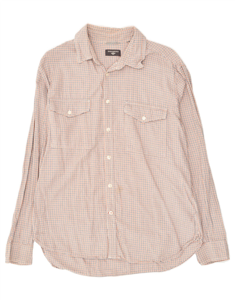 DOCKERS Mens Shirt Large Beige Check Cotton | Vintage Dockers | Thrift | Second-Hand Dockers | Used Clothing | Messina Hembry 