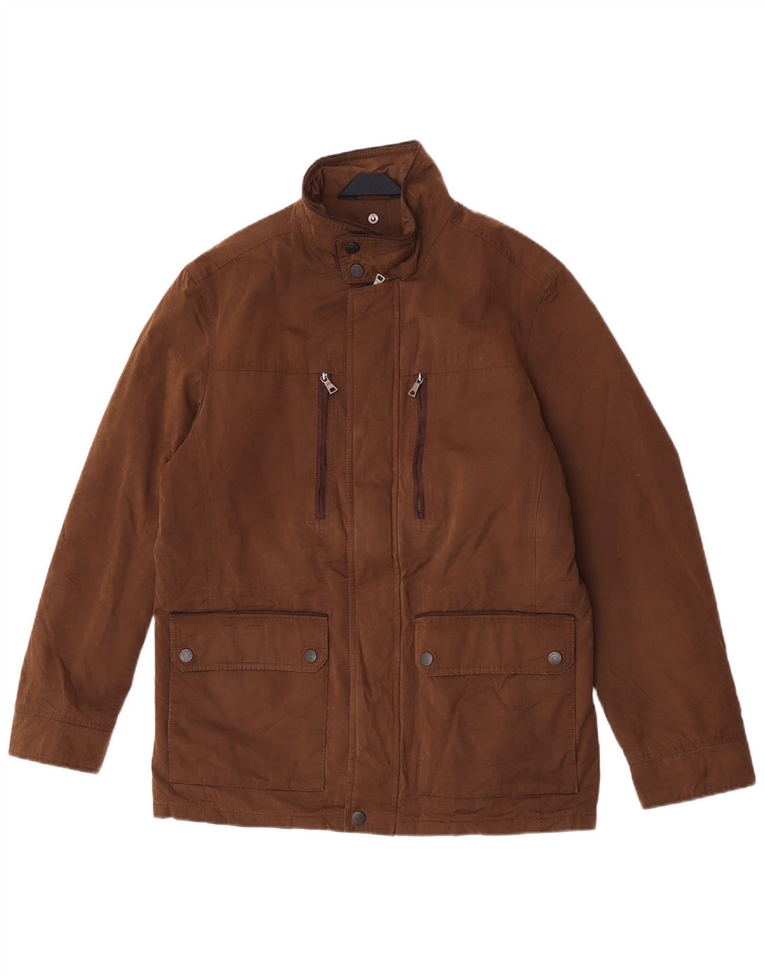 Marks & Spencer Mens Utility Jacket UK 38 Medium Brown Cotton