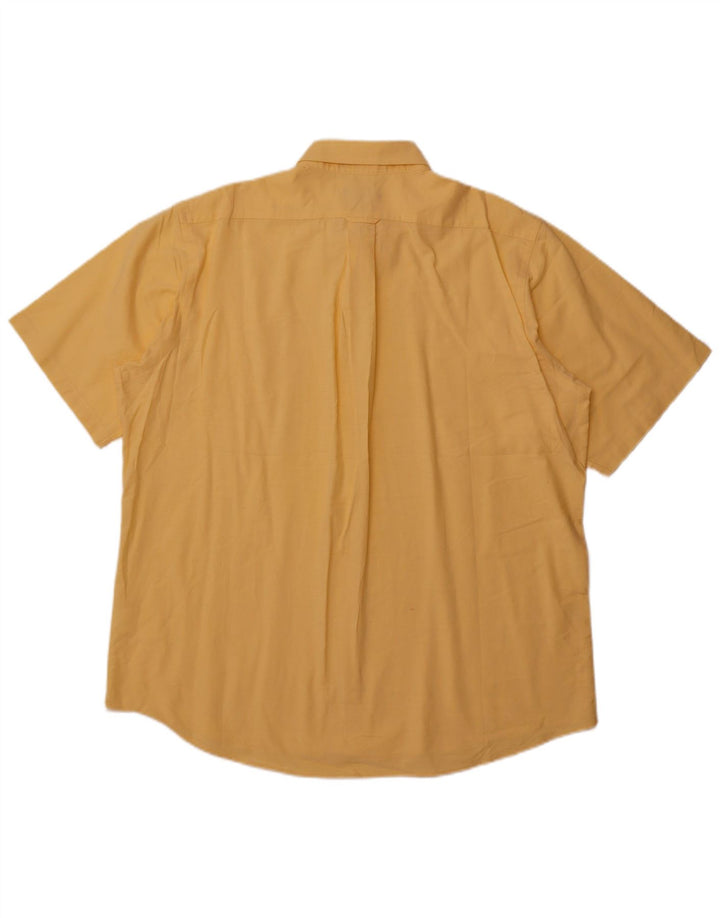 IZOD Mens Short Sleeve Shirt Size 17 XL Yellow Cotton