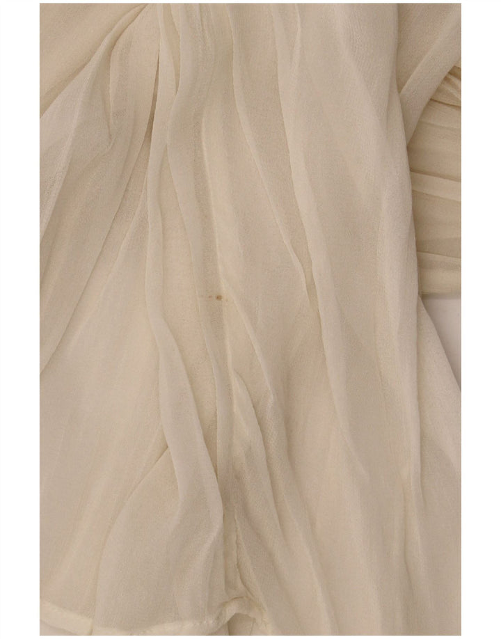 Zara Womens Oversized See Through Long Sleeve Blouse Top UK 10 Small Beige