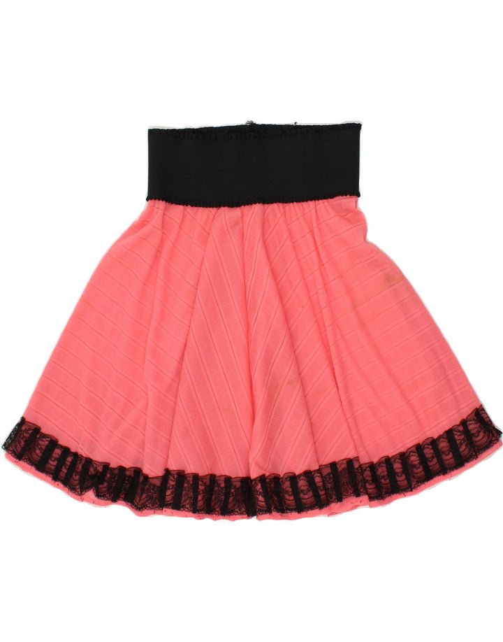 VINTAGE Womens A-Line Skirt W30 Medium Pink Colourblock Vintage Vintage and Second-Hand Vintage from Messina Hembry 