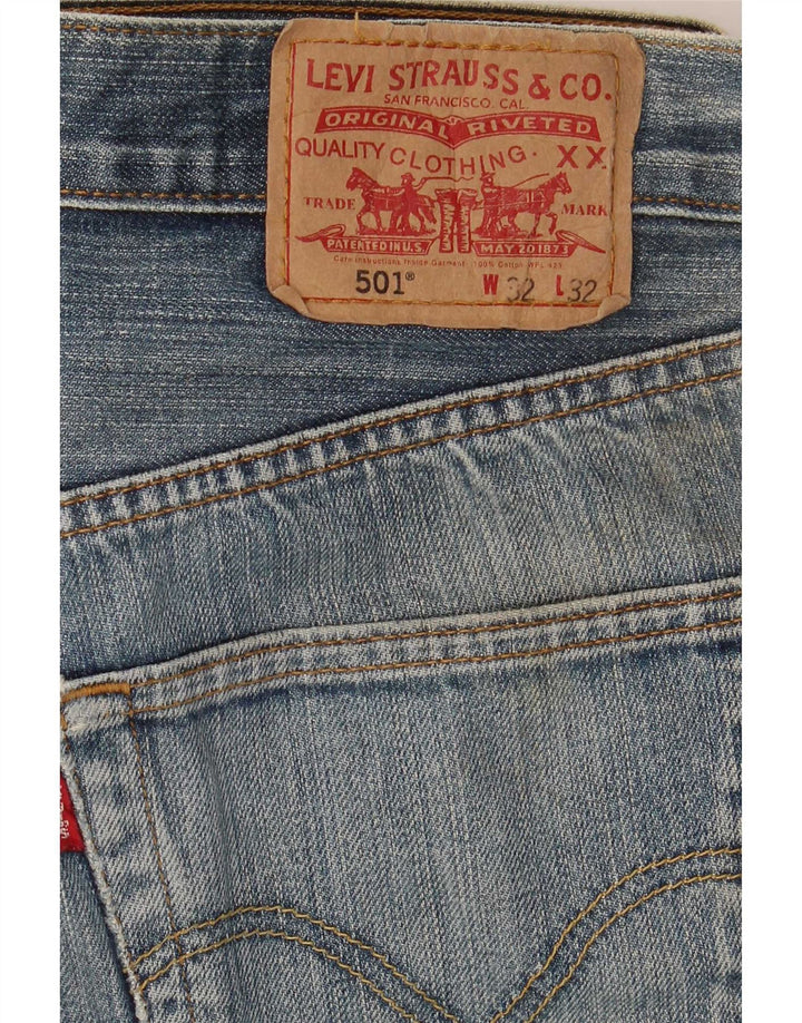 Levi's Mens 501 Straight Jeans W32 L32 Blue Cotton