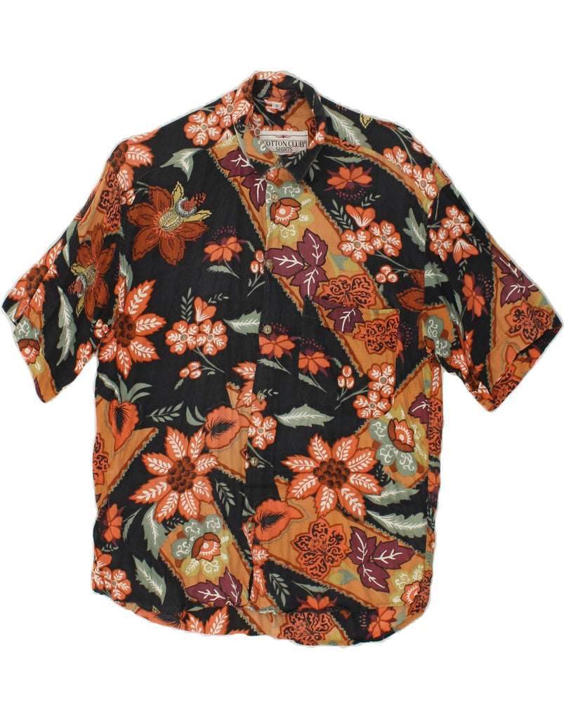 VINTAGE Mens Short Sleeve Shirt Small Multicoloured Floral Vintage Vintage and Second-Hand Vintage from Messina Hembry 