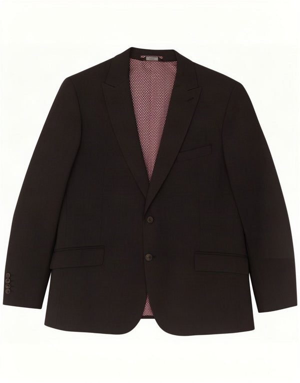 Marks & Spencer Mens Short 2 Button Blazer Jacket UK 46 3XL Grey Polyester