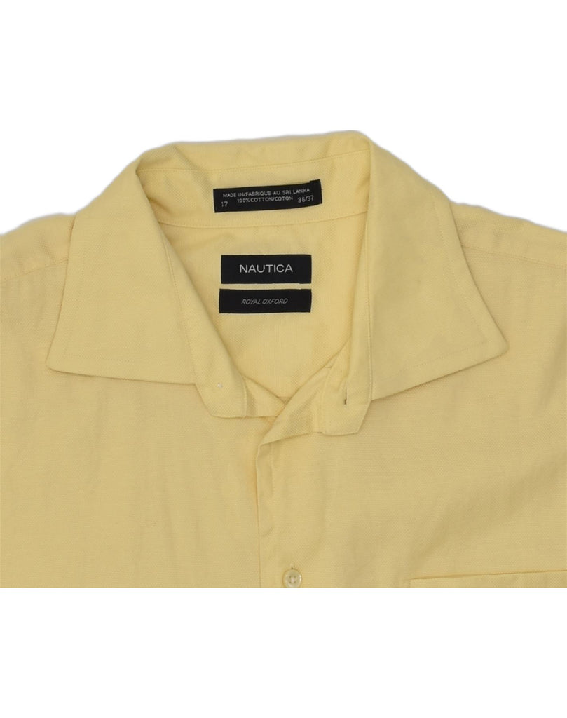 NAUTICA Mens Shirt Size 17 XL Yellow Cotton | Vintage Nautica | Thrift | Second-Hand Nautica | Used Clothing | Messina Hembry 