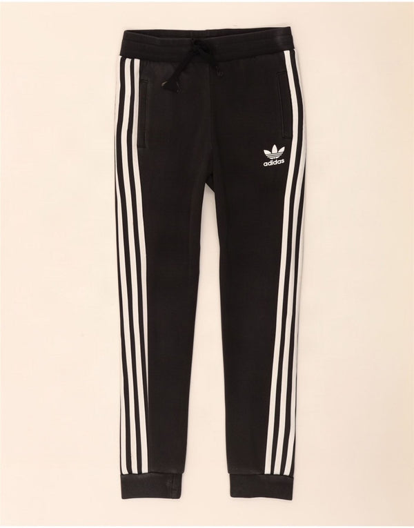 Adidas Boys Tracksuit Trousers Joggers 8-9 Years Black Cotton