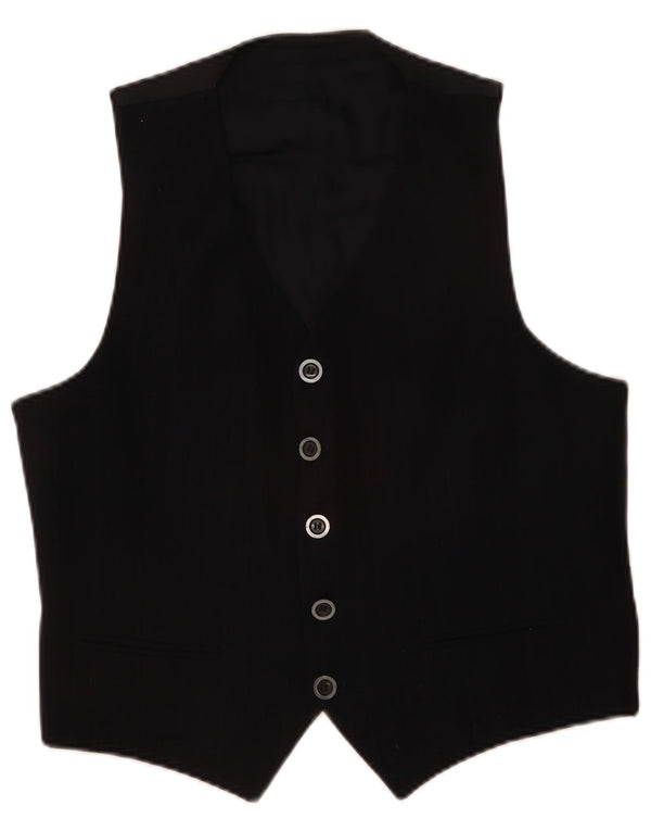 Vintage Mens Waistcoat IT 52 Large Navy Blue Pinstripe