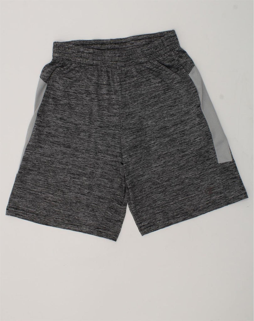 CHAMPION Boys Sport Shorts 10-11 Years Grey Flecked Polyester | Vintage Champion | Thrift | Second-Hand Champion | Used Clothing | Messina Hembry 