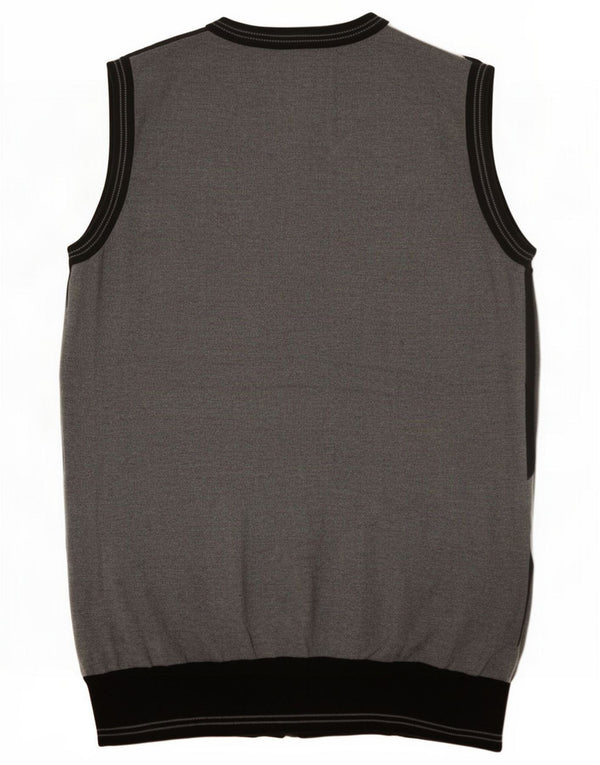 Jack & Jones Mens Vest Tank Top Medium Black Argyle/Diamond Cotton
