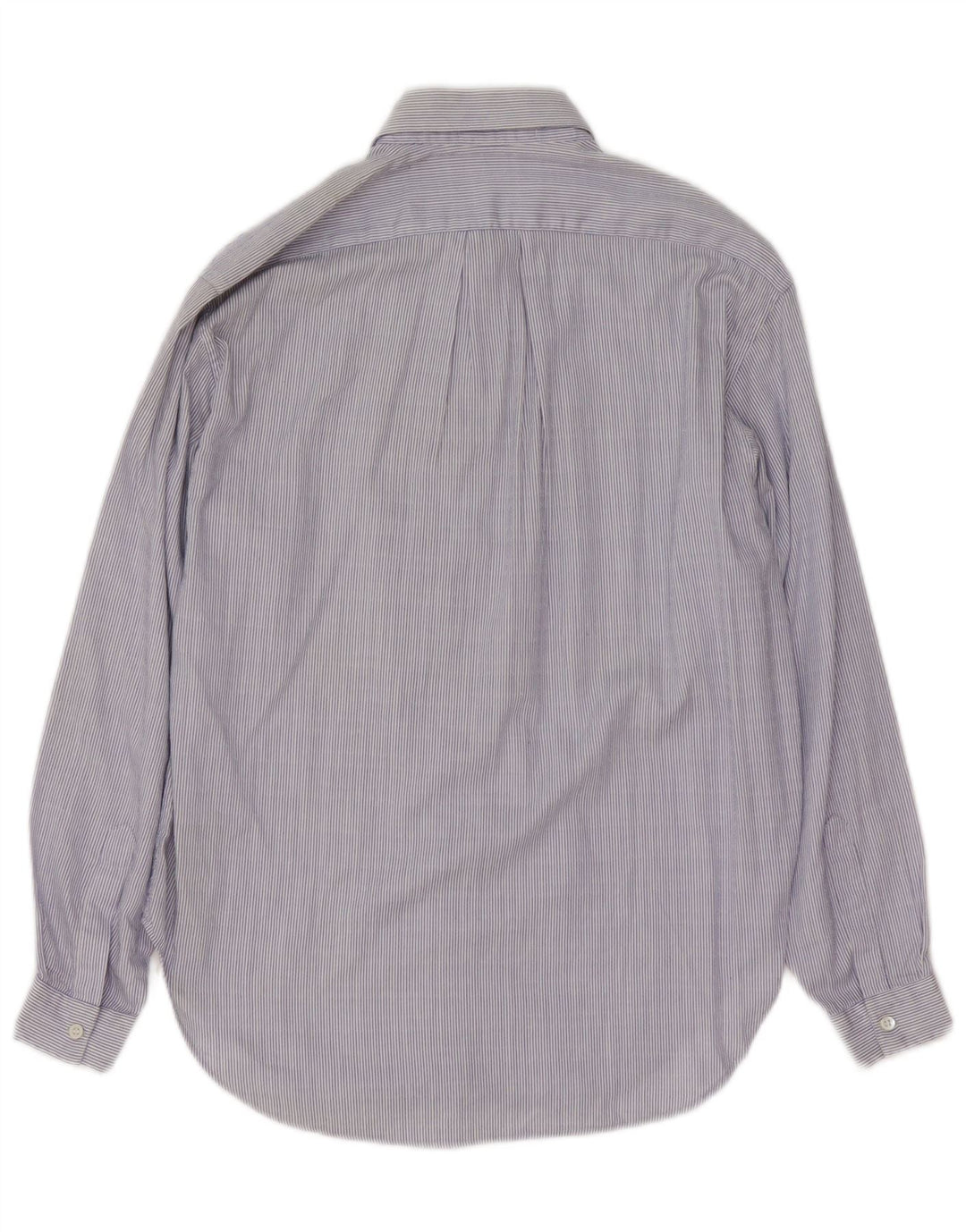 Vintage Womens Shirt UK 14 Medium Blue Pinstripe Cotton