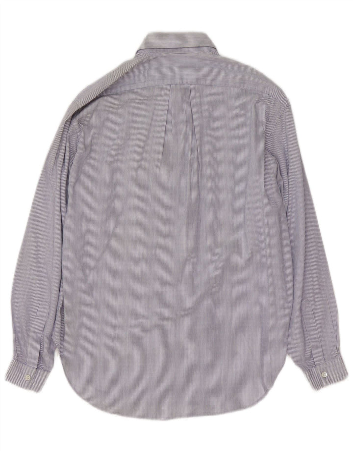 Vintage Womens Shirt UK 14 Medium Blue Pinstripe Cotton