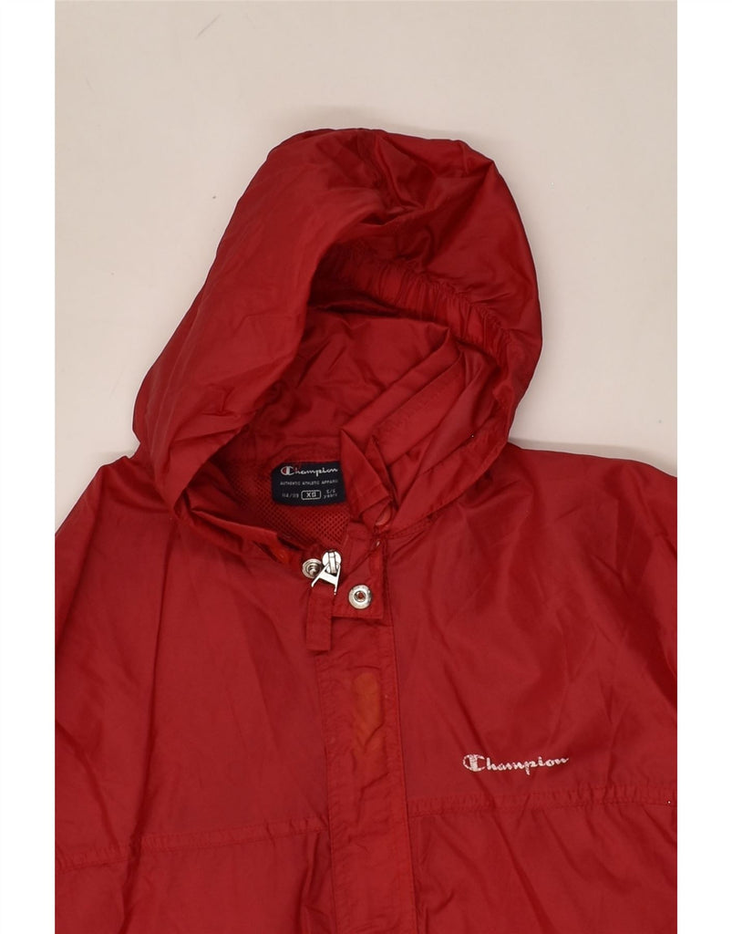 CHAMPION Boys Hooded Rain Jacket 5-6 Years XS Red Polyester | Vintage Champion | Thrift | Second-Hand Champion | Used Clothing | Messina Hembry 