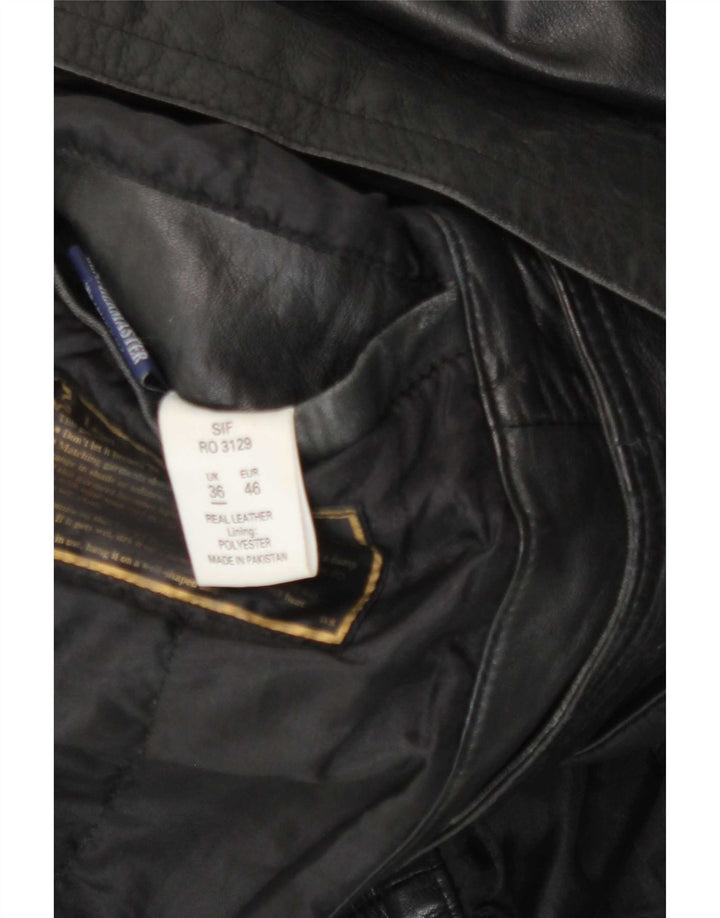 Carlo Santini Mens Leather Jacket UK 36 Small Black