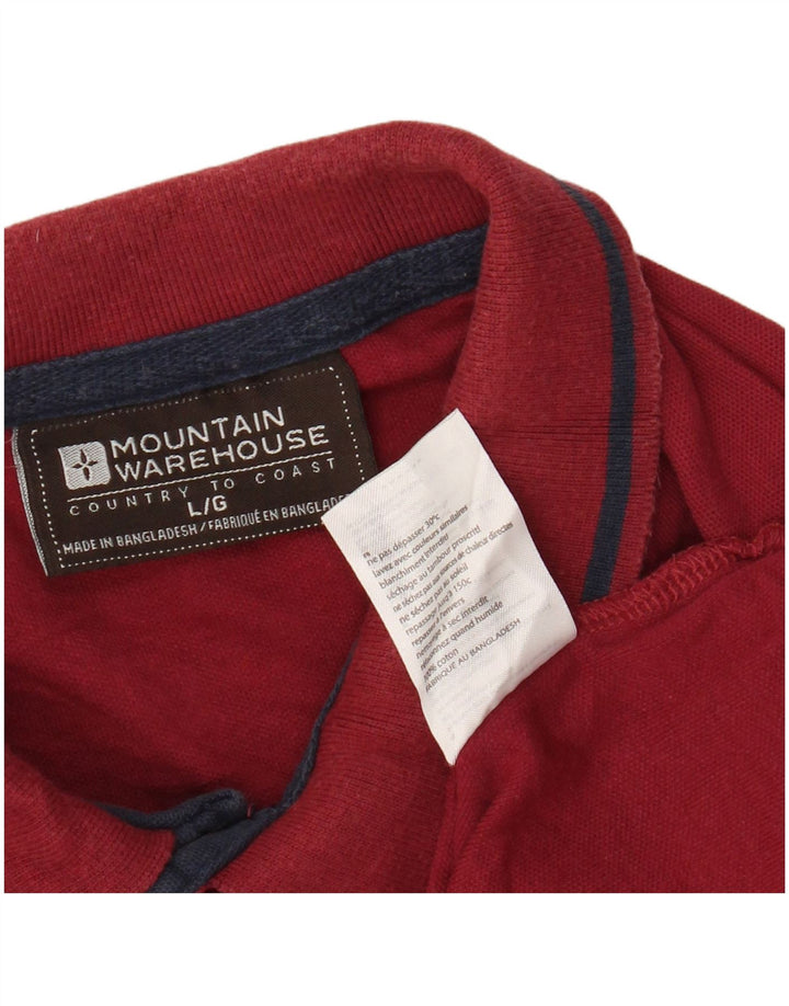 MOUNTAIN WAREHOUSE Mens Polo Shirt Large Red Cotton