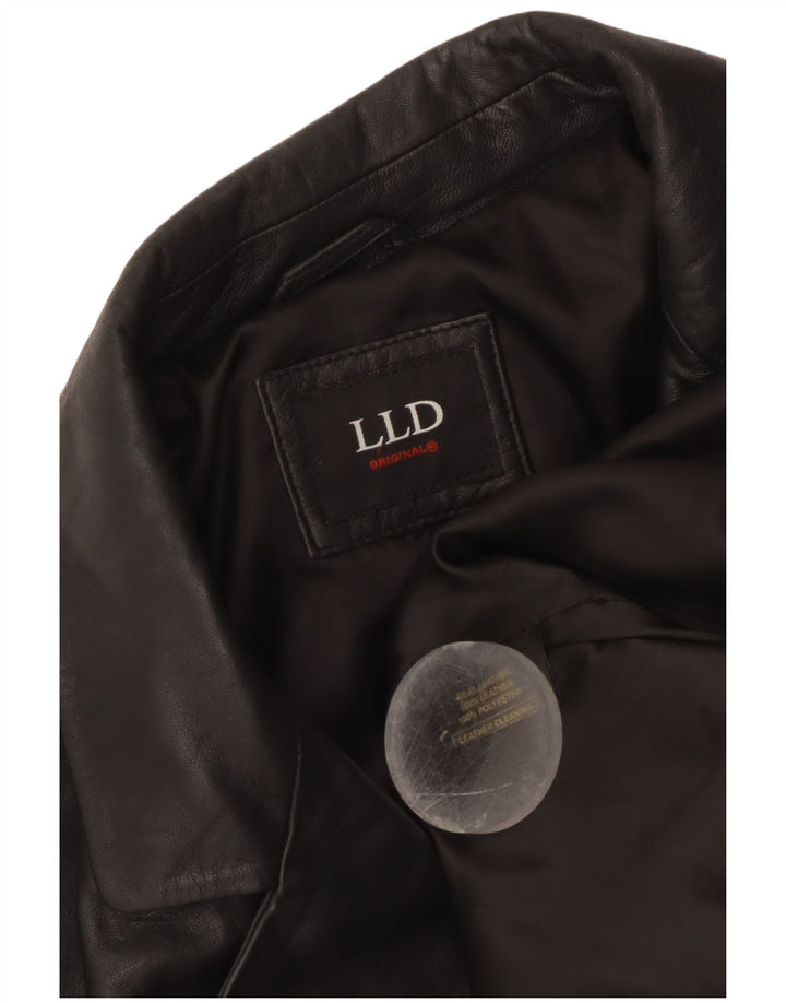 LLD Mens Leather Jacket UK 38 Medium Black Leather