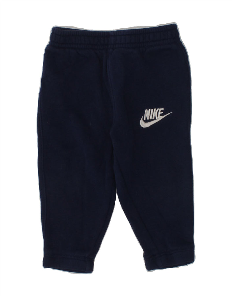 NIKE Baby Boys Joggers Tracksuit Trousers 9-12 Months Navy Blue Cotton | Vintage Nike | Thrift | Second-Hand Nike | Used Clothing | Messina Hembry 