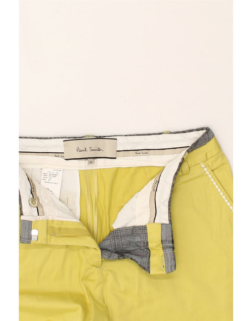 PAUL SMITH Womens Crop Chino Trousers IT 42 Medium W28 L27 Yellow Cotton | Vintage Paul Smith | Thrift | Second-Hand Paul Smith | Used Clothing | Messina Hembry 