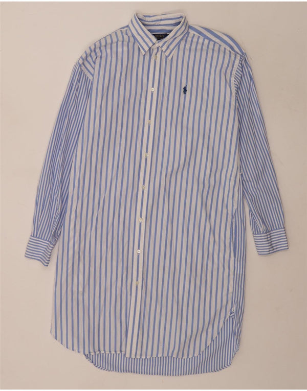 Polo Ralph Lauren Womens Shirt Dress US 8 Medium Blue Striped Cotton