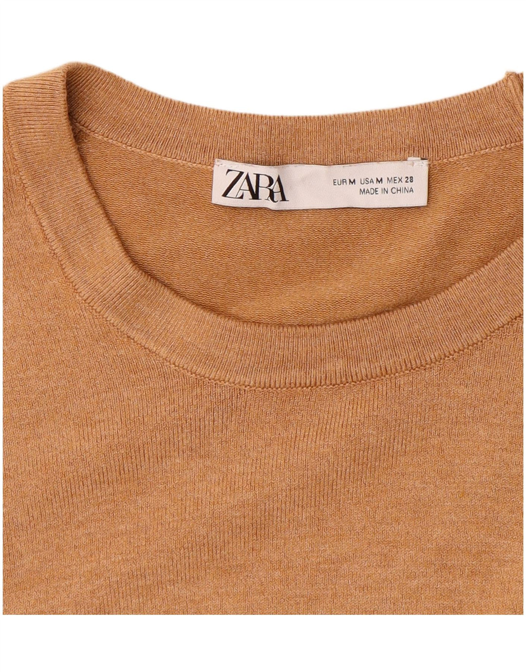 Zara Womens Boat Neck Jumper Sweater UK 12 Medium Beige