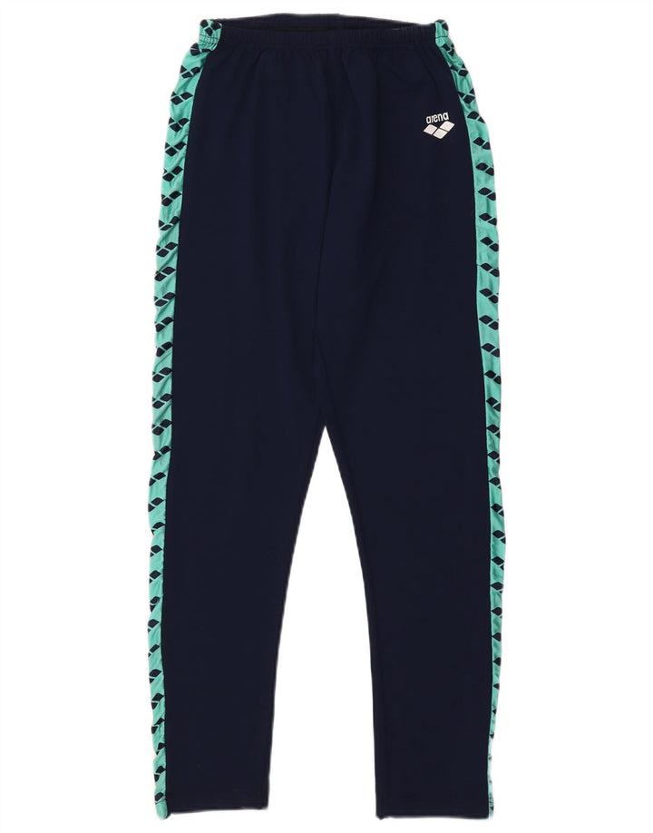 Arena Womens Graphic Leggings IT 46 Large  Navy Blue Colourblock Polyamide