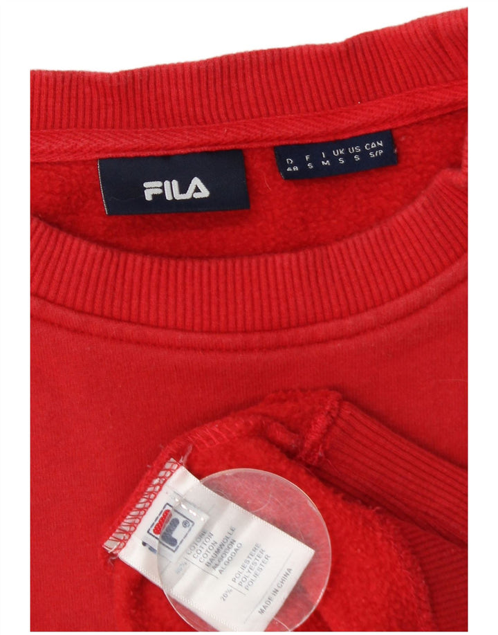 Fila Mens Graphic Sweatshirt Jumper Small Red Colourblock Cotton