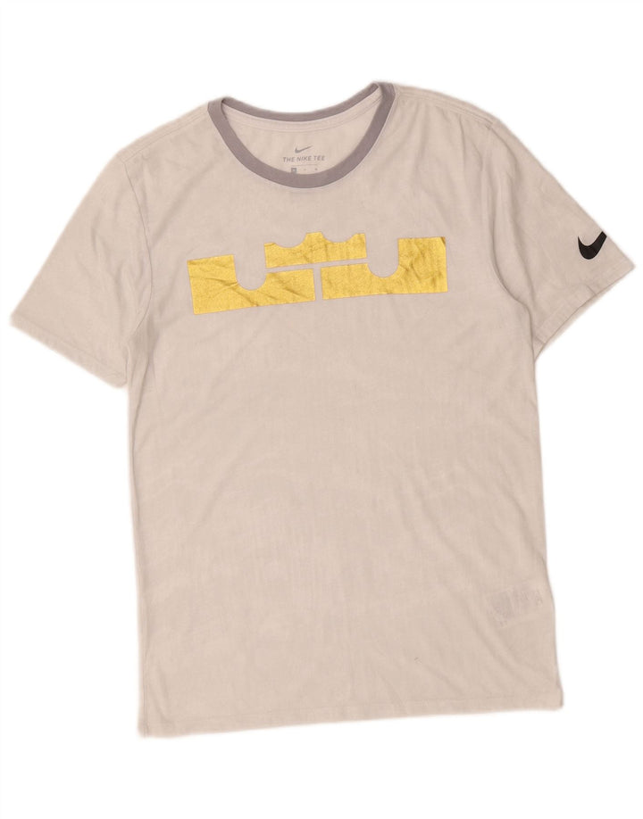 Nike Mens Graphic T-Shirt Top Medium Grey Polyester