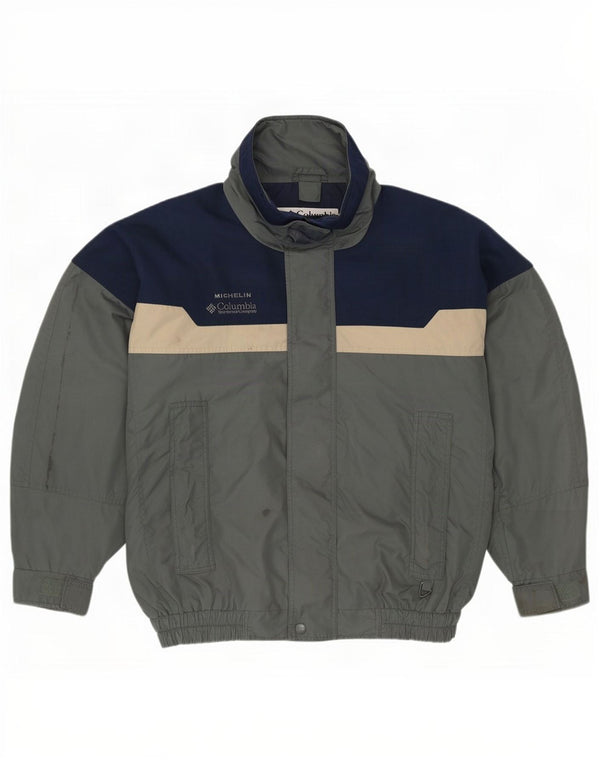 Columbia Mens Bugaboo Loose Fit Rain Jacket UK 38 Medium Grey Colourblock