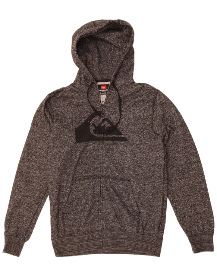 Quiksilver Mens Graphic Zip Hoodie Sweater Medium Grey Polyester