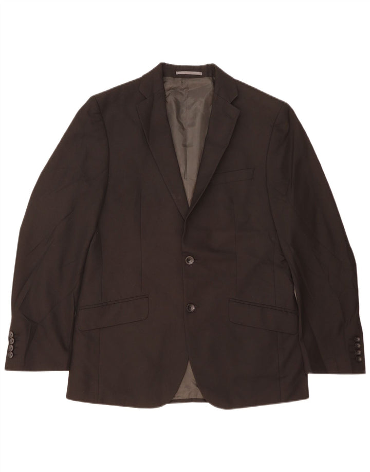 Marks & Spencer Mens 2 Button Blazer Jacket UK 38 Medium Black Polyester