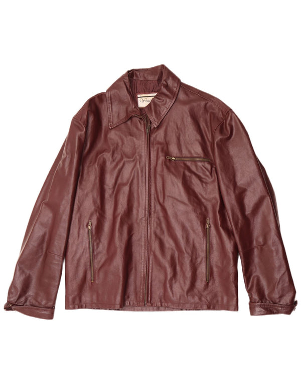 Vintage Mens Leather Jacket UK 40 Large Burgundy